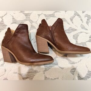 Crown Vintage Leather Rich Brown Leather Ankle Booties